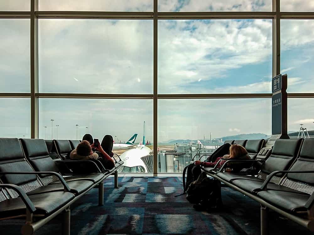 airport waiting area with a view