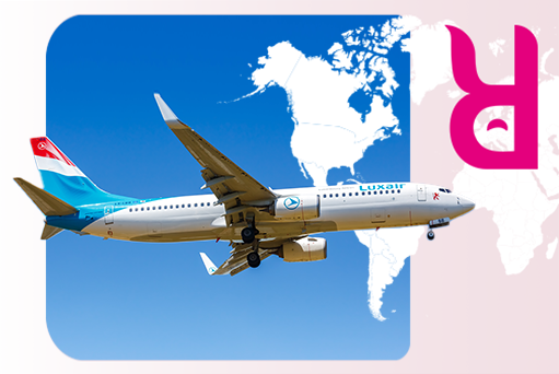 Luxair plane in the sky